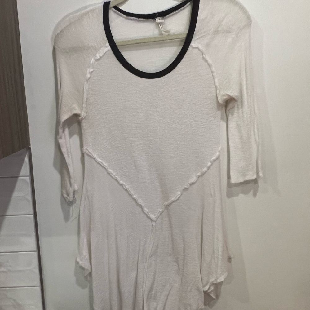 Free People Cream Tunic with Black Accents